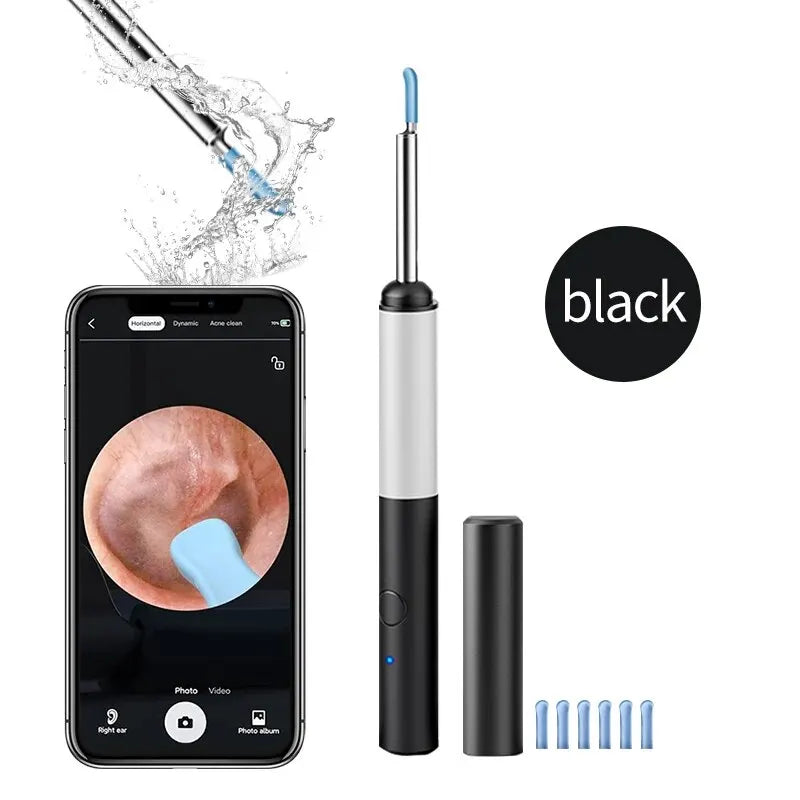 Wireless Otoscope 3.5mm Ultra-Thin WiFi Ear Scope Camera with Earwax Removal Tool Ear Cleaner with Gyroscope For IOS Android