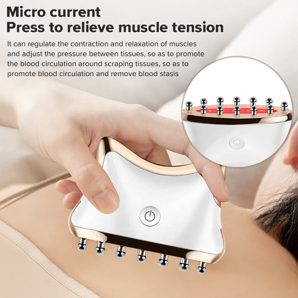 Electric Scraping Massager EMS Microcurrent Face Massage for Wrinkles Face Firming Acupuncture Anti Cellulite Massager