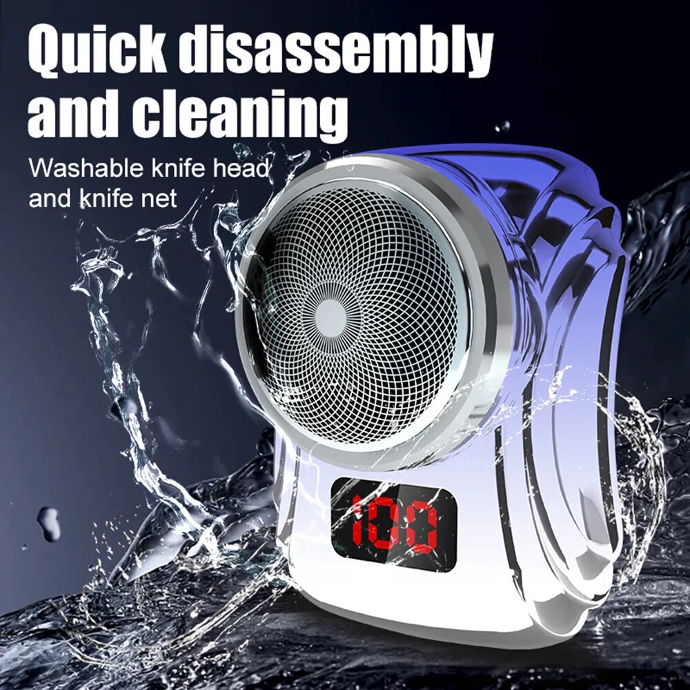 Mini Shave Electric Razors Digital Display for Men Portable Pocket Razor Beard Trimmer Razors Electric Travel Shaver