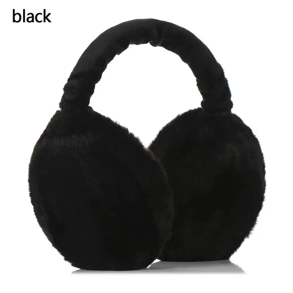 Fashion Autumn Winter Earmuffs Women Men Ear Warmer Plush Solid Color Adjustable Foldable Ear Muffs Earflap Earmuffs