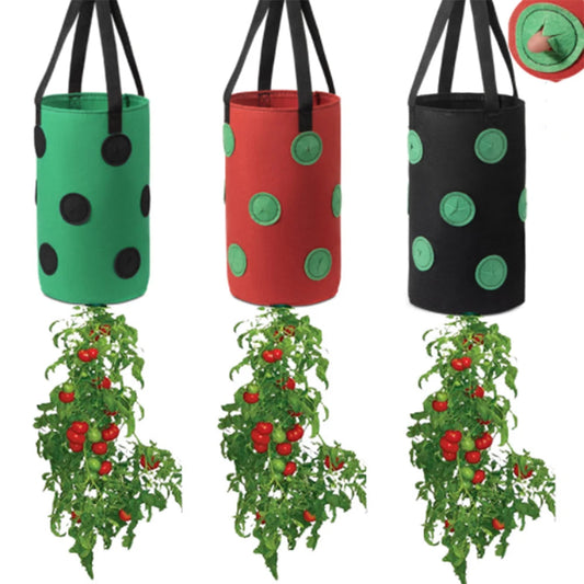 Handbags Hanging Strawberry Growing Hanging Aeration Planter Bag Suitable for Strawberry Tomato Vegetable Garden Supplies