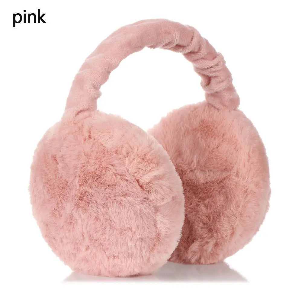 Fashion Autumn Winter Earmuffs Women Men Ear Warmer Plush Solid Color Adjustable Foldable Ear Muffs Earflap Earmuffs