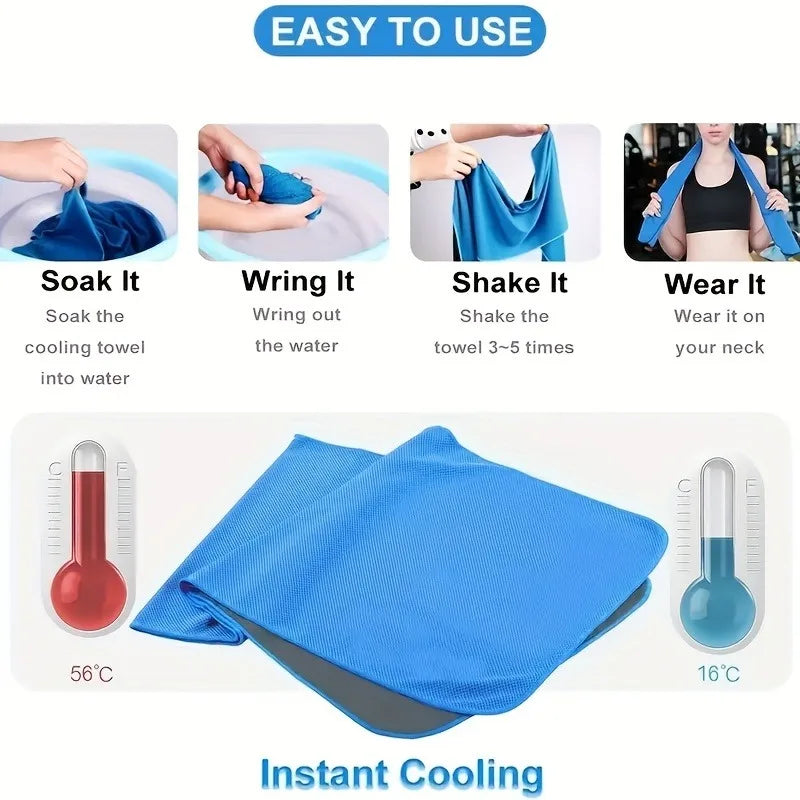 Small Silicond Ice Towel Cold Sports Cooling Ice Cold Towel Cycling Equipment Travel Yoga Bicycle Accessories Cycling Equipment