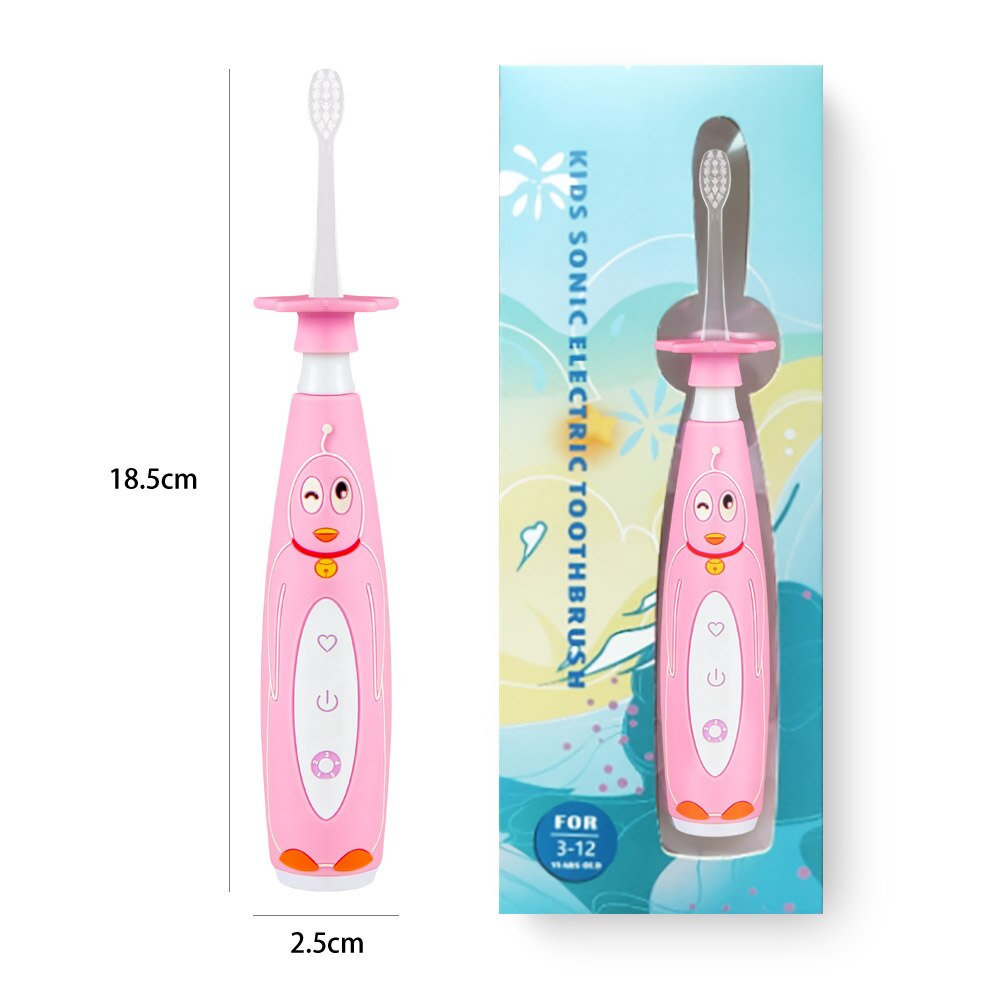 Kid's Sonic Electric Toothbrush Waterproof Remove Tartar Prevent Stuck Throat Teeth Whitening Oral Care USB Charging