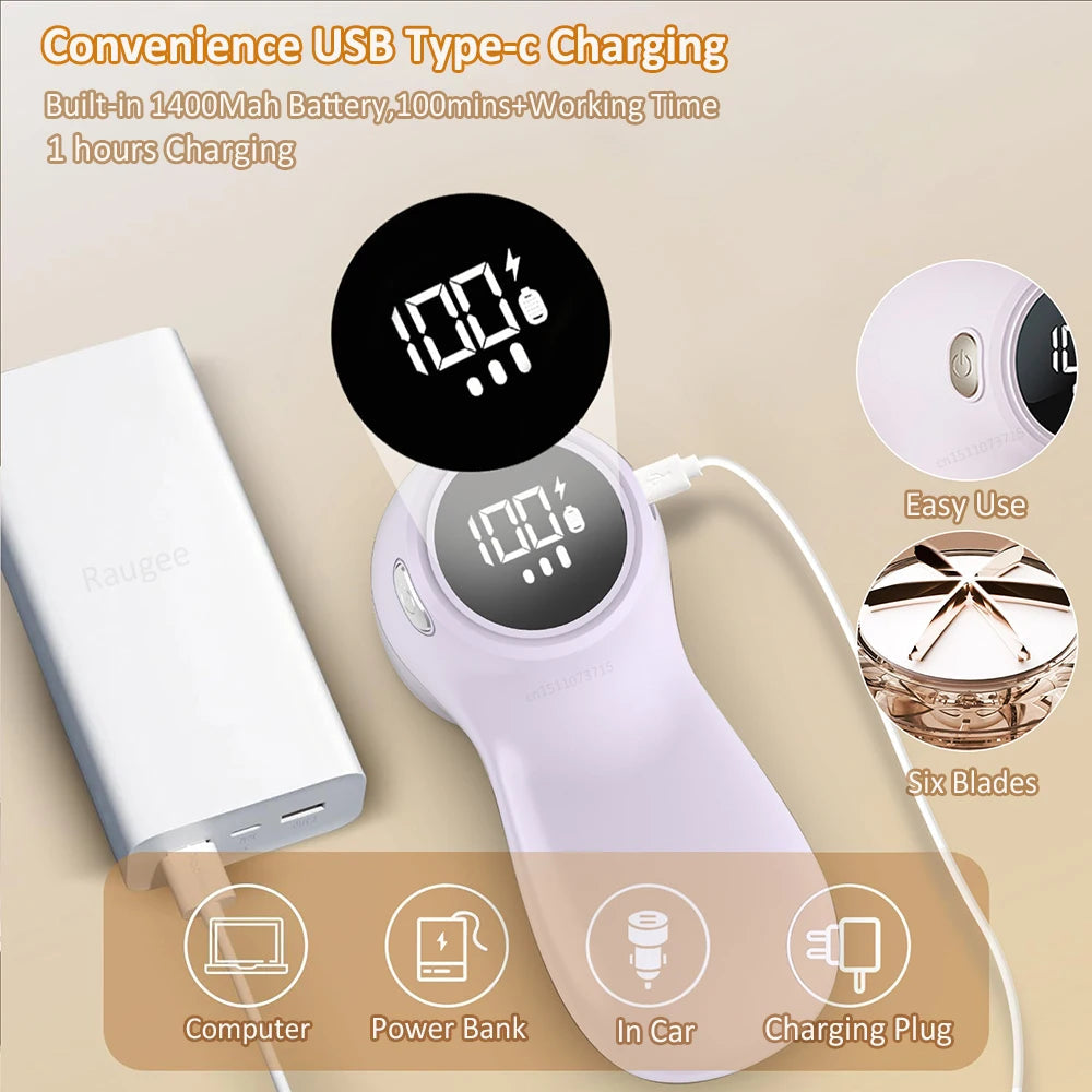 Electric Hairball Trimmer Smart Led Digital Display Usb Charging Portable Professional Fast Household Lint Remover