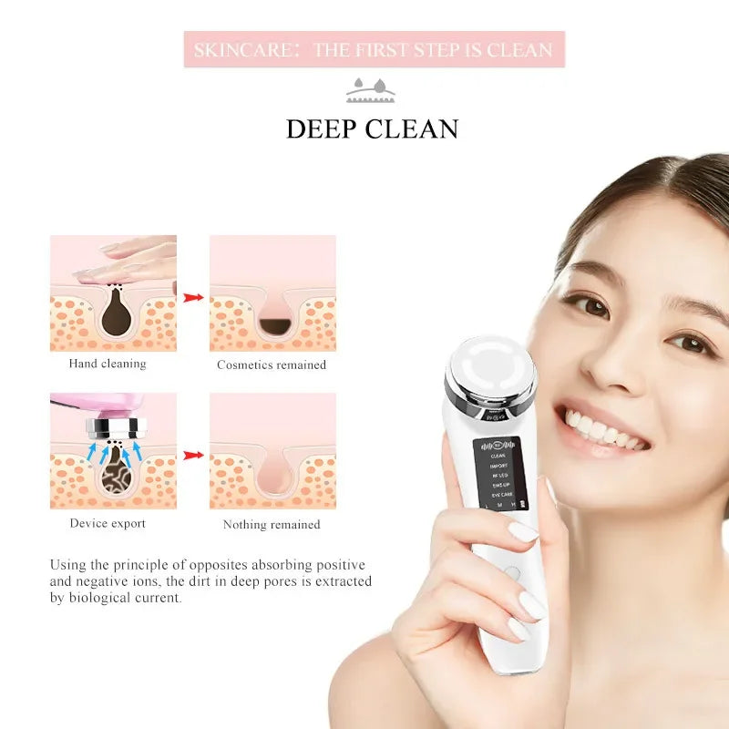 Face Massager Red and Blue Light Skin Essence Introduction Instrument Face Cleaning Export Face Slimming Beauty Instrument