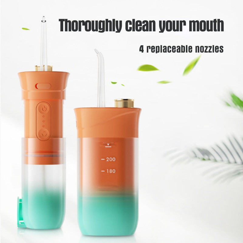 200ml Portable Oral Irrigator Teeth Cleaner 3 Modes USB Rechargeable Dental Water Jet Flosser water Pulse Waterproof Irrigator