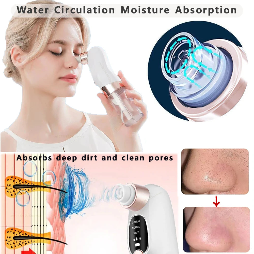 Blackhead Remover Pore Vacuum Face Nose Deep Cleaning Electric Pimple Black Head Removal Rechargeable Facial Pore Cleaner