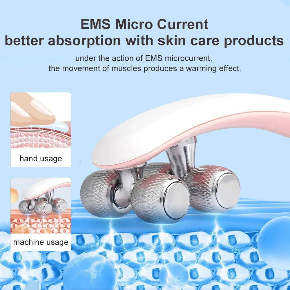 EMS Face Massager Facial Lift Up Machine Microcurrent Cellulite Double Chin Remover Face Massage Roller Skin Tightening Device