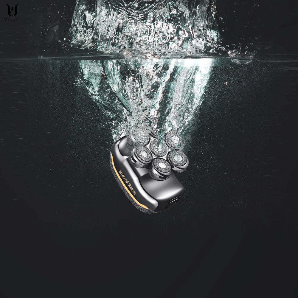 7-Blade Electric Shaver For Men Hair Trimmer Beard Razor Rechargeable Body Bald Shaving Machine