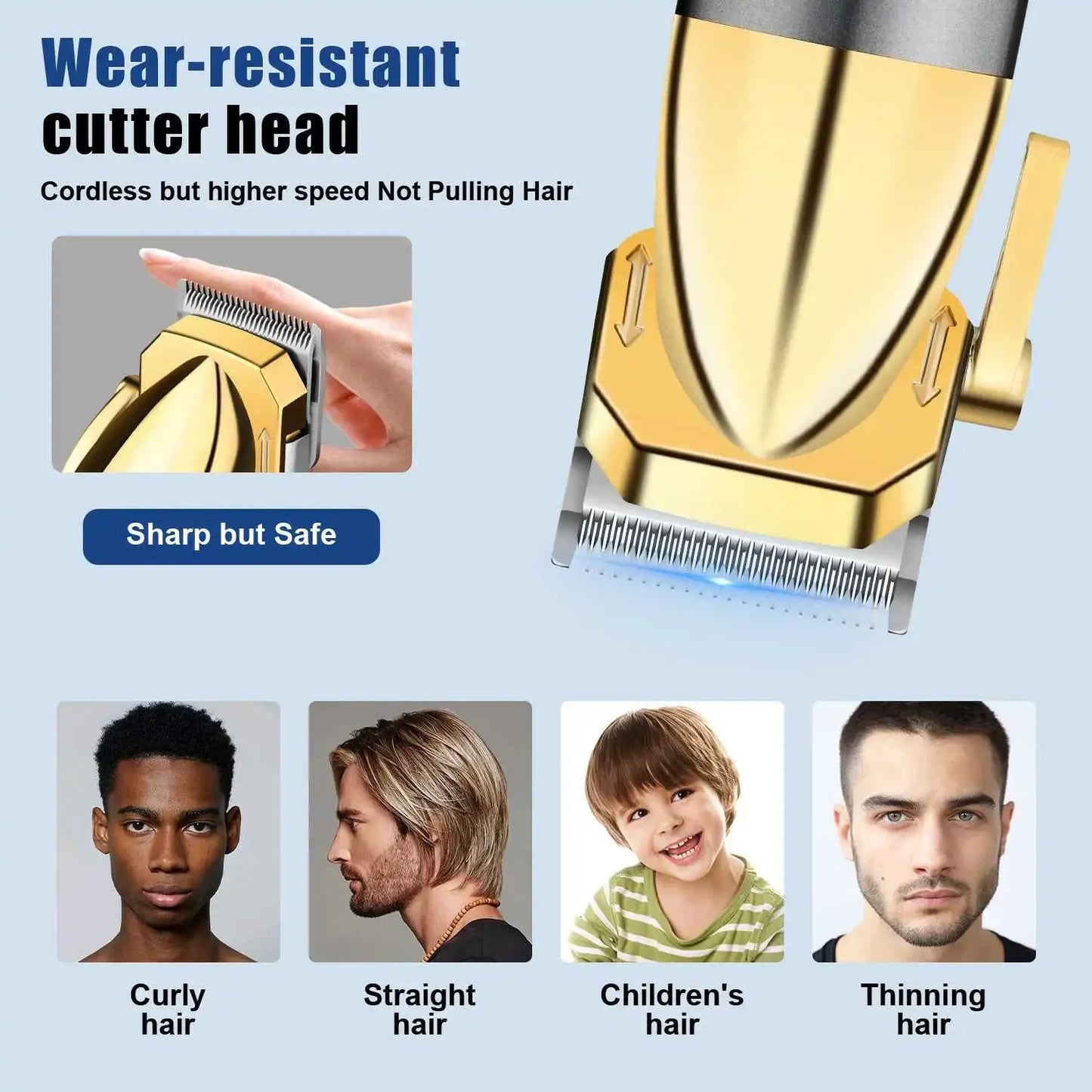 Hair Clipper Professional Electric Hair Trimmer Barber Shaver Trimmer Beard 0mm Men Hair Cutting Machine for Men