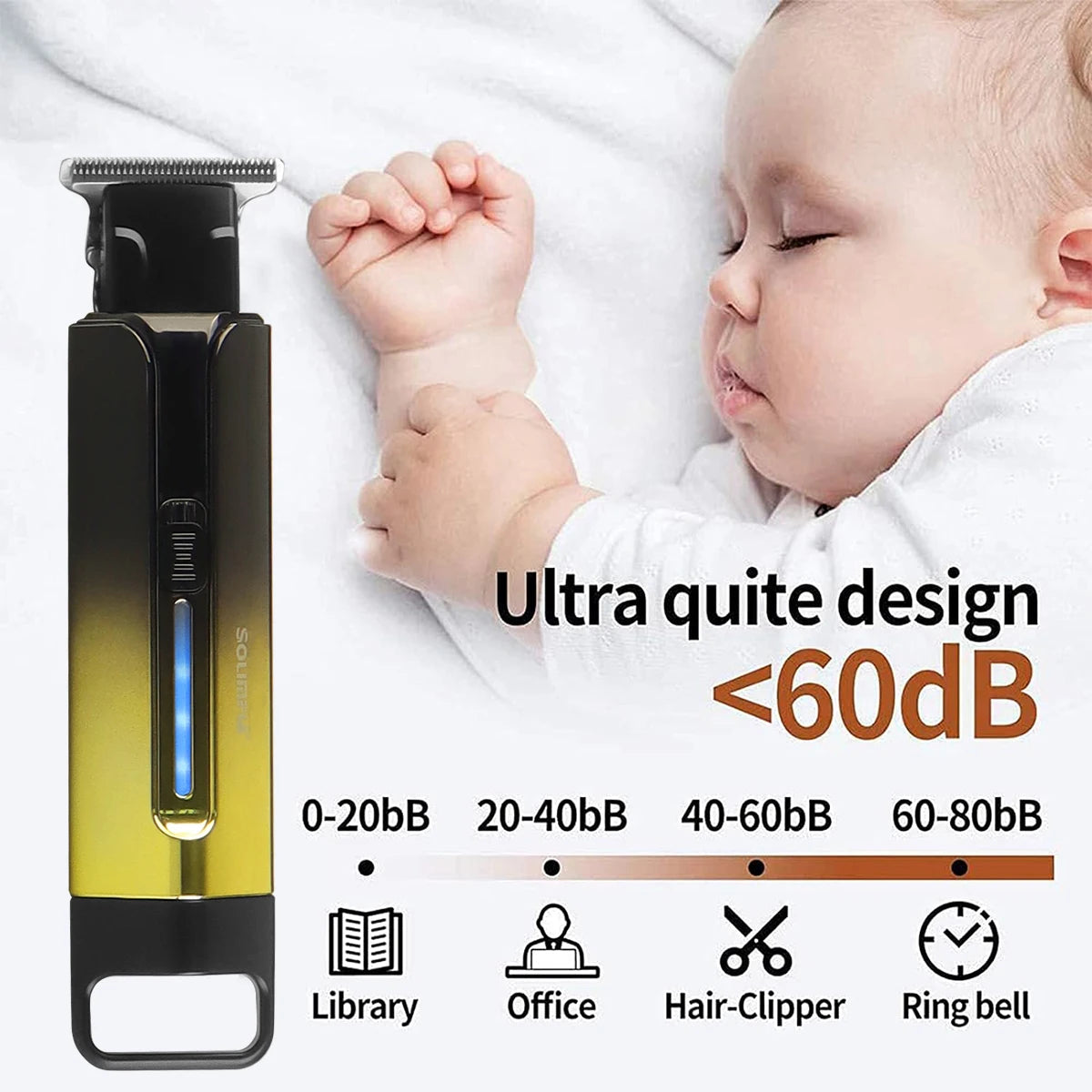 Electric Hair Clipper UBS Rechargeable Cordless Beard Trimmer Men Powerful Electric Hair Clipper Trimming Tool