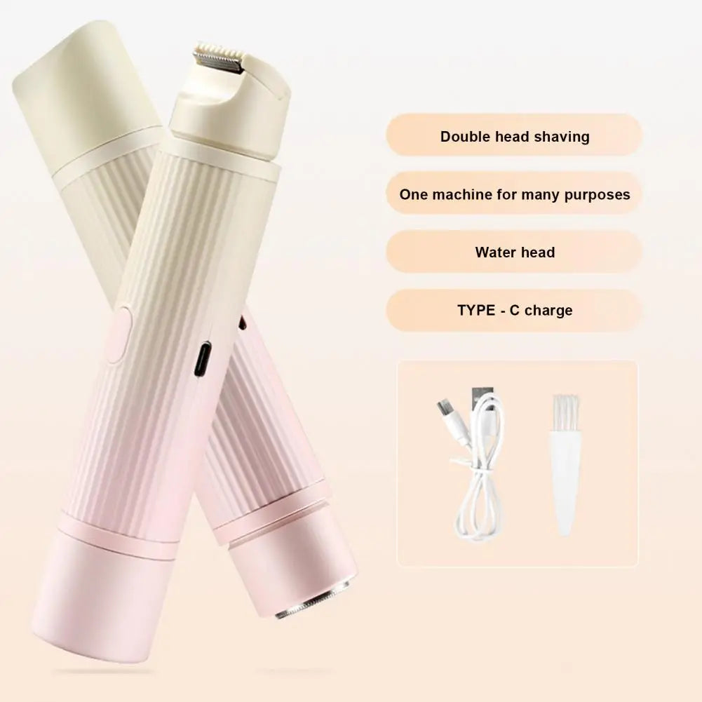 Hair Trimmer Women Electric Epilator Rechargeable Electric Epilator for Women Dual Head Hair Removal Device for Face Body Bikini