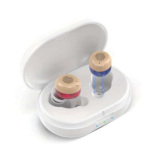 Rechargeable Inner-ear Binaural Small Noise-free Hearing Aids for The Elderly