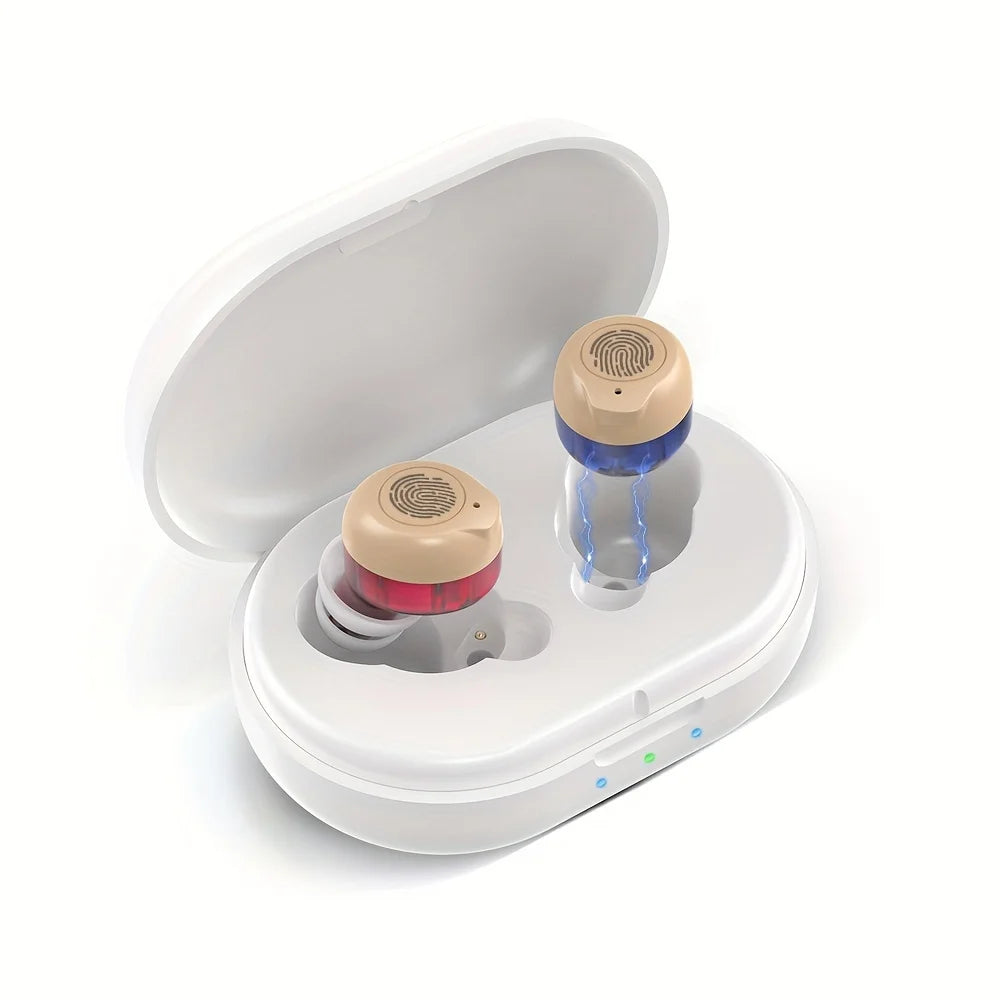 Rechargeable Inner-ear Binaural Small Noise-free Hearing Aids for The Elderly