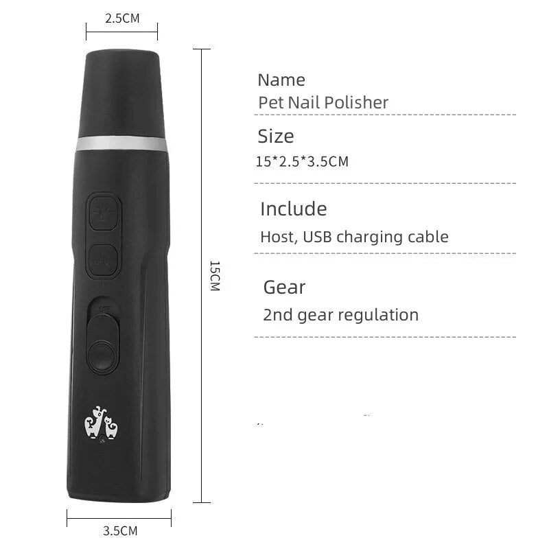 Electric Dog Nail Drill for Dog Clippers Rechargeable USB Charging Pet Paws Quiet Nail Grooming Trimmer Tools Universal