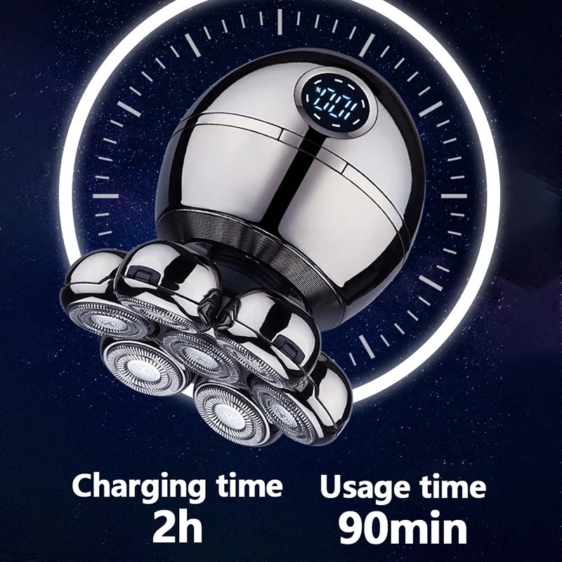 7D Electric Shaver Rechargeable Shaver Waterproof Rotary Shaver Beard Trimmer Nose Hair Trimmer Multi-function Men's Shaver Set