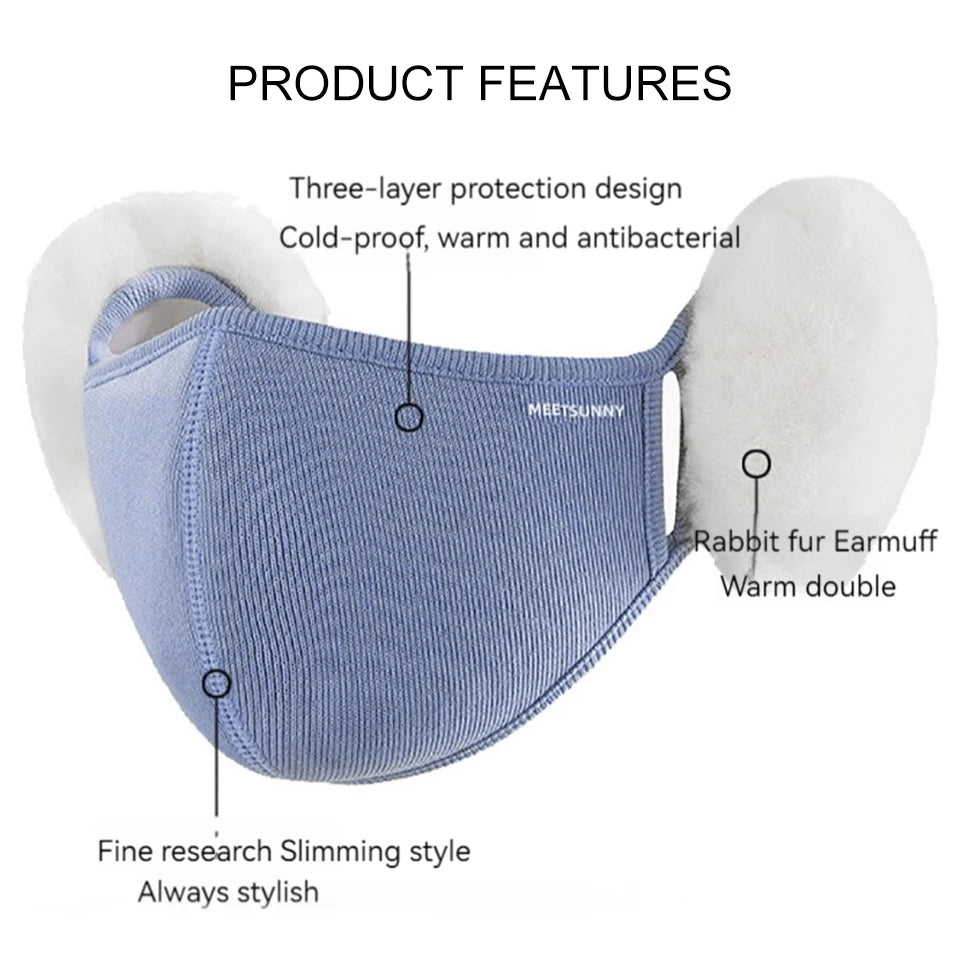 Winter Warm Sports Face Mask Men Women Thickened Fleece Eye Protection Windproof Dust-proof Driving Cycling Hiking Mask Unisex