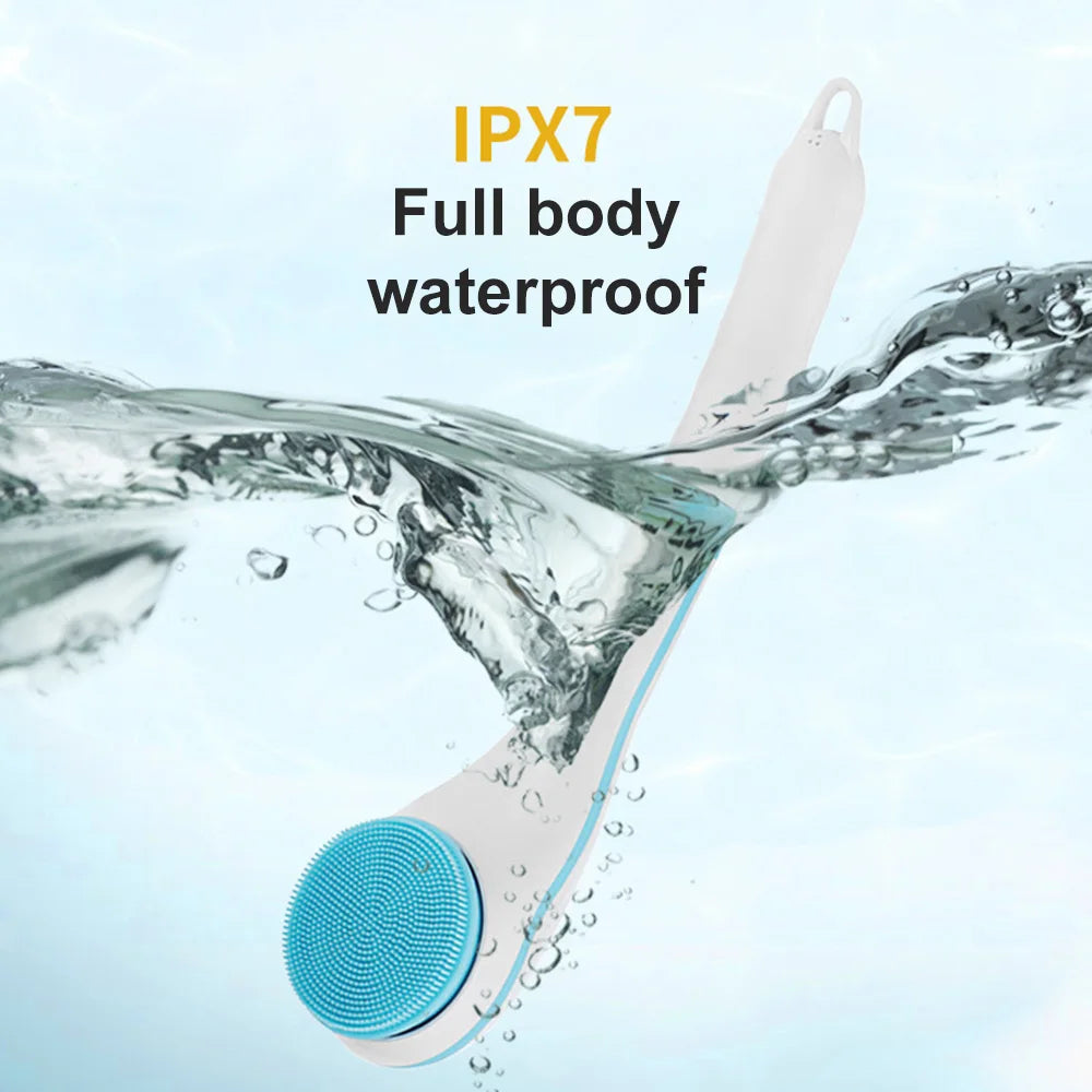 Electric Bath Shower Brush Handheld Massage Body Brush Back Clean Long Handle Spa Exfoliation Clean Scrub Bath Brushes