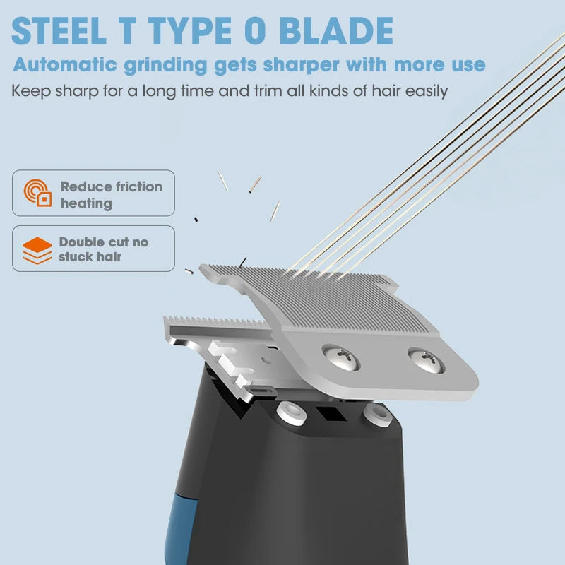 Professional Electric Hair Clipper LCD Digital Display Hair Trimmer for Men Barber Engraving Hair Cutting