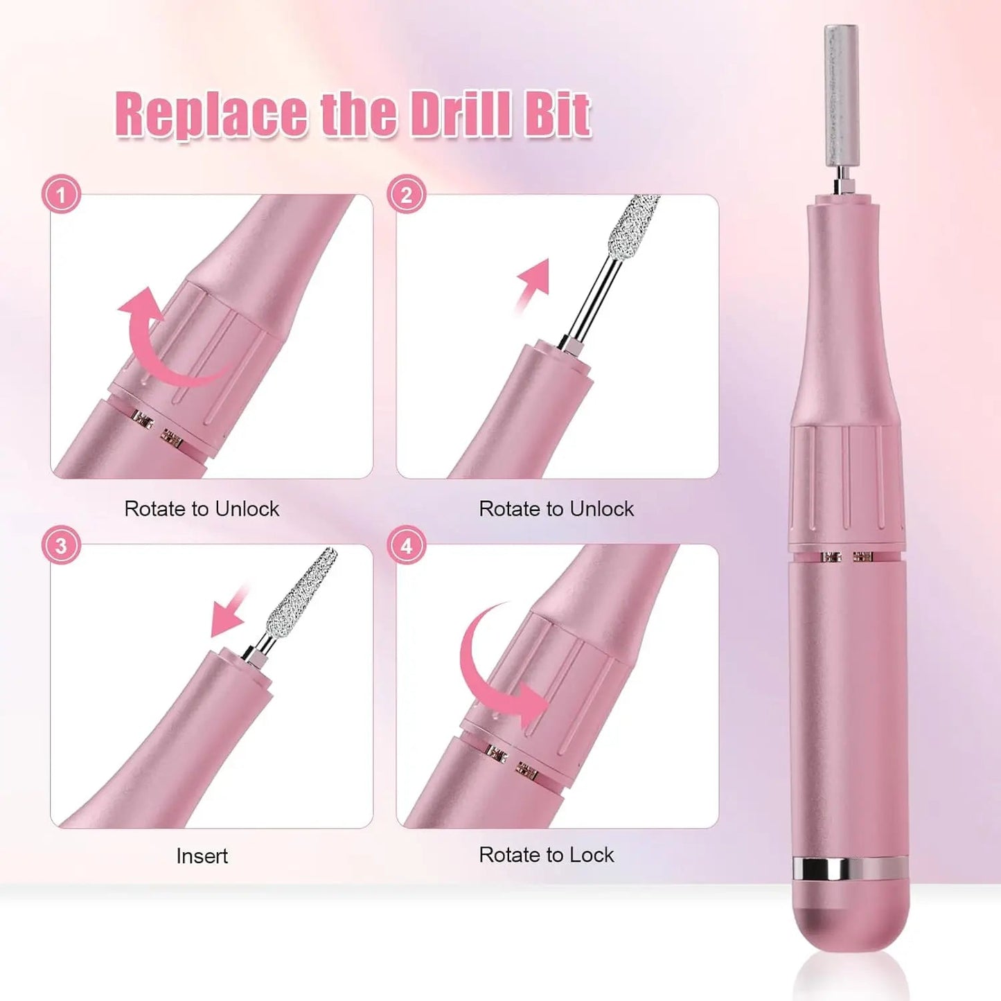 35000RPM Electric Nail Drill Machine for Professional Nails Portable Acrylic Gel Polish Remover Manicure Pedicure Polishing Tool