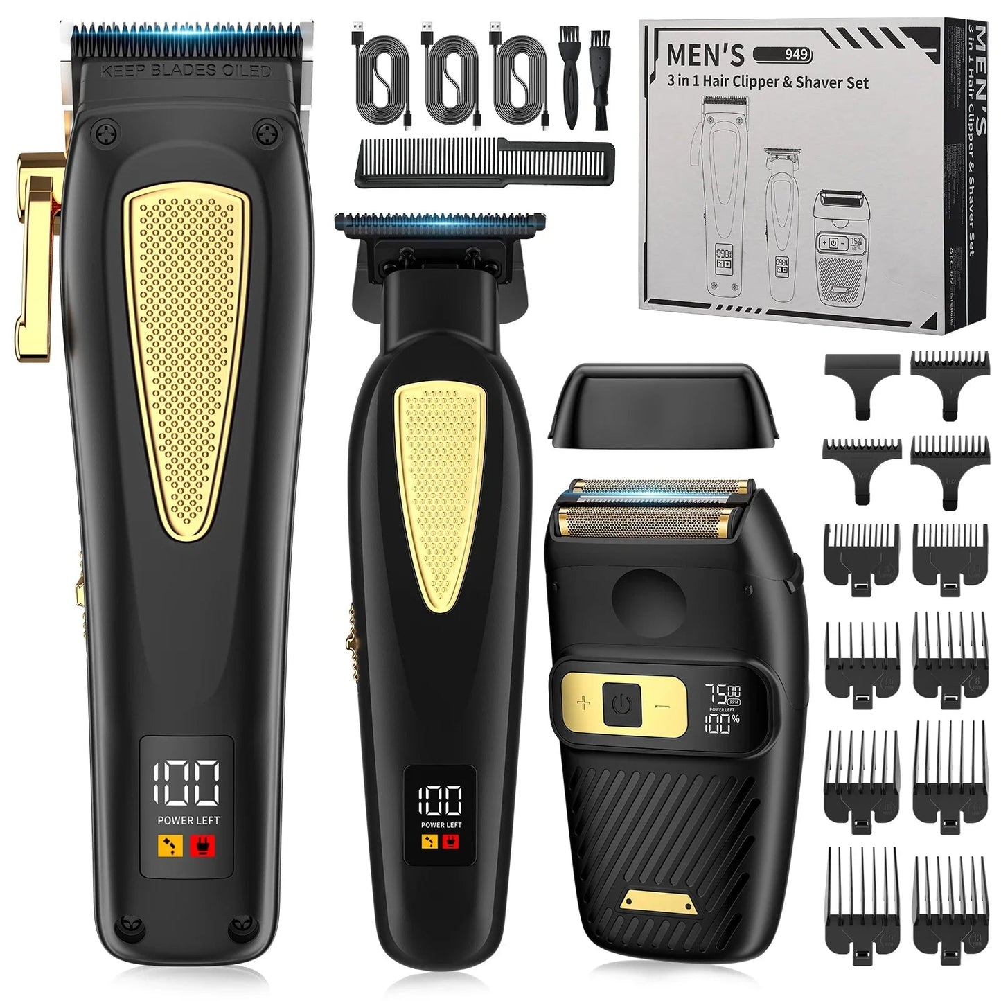 Hair Cutting Machine Professional Hair Clipper and Electric Shaver Set for Barber Men Hair Trimmer Shaver