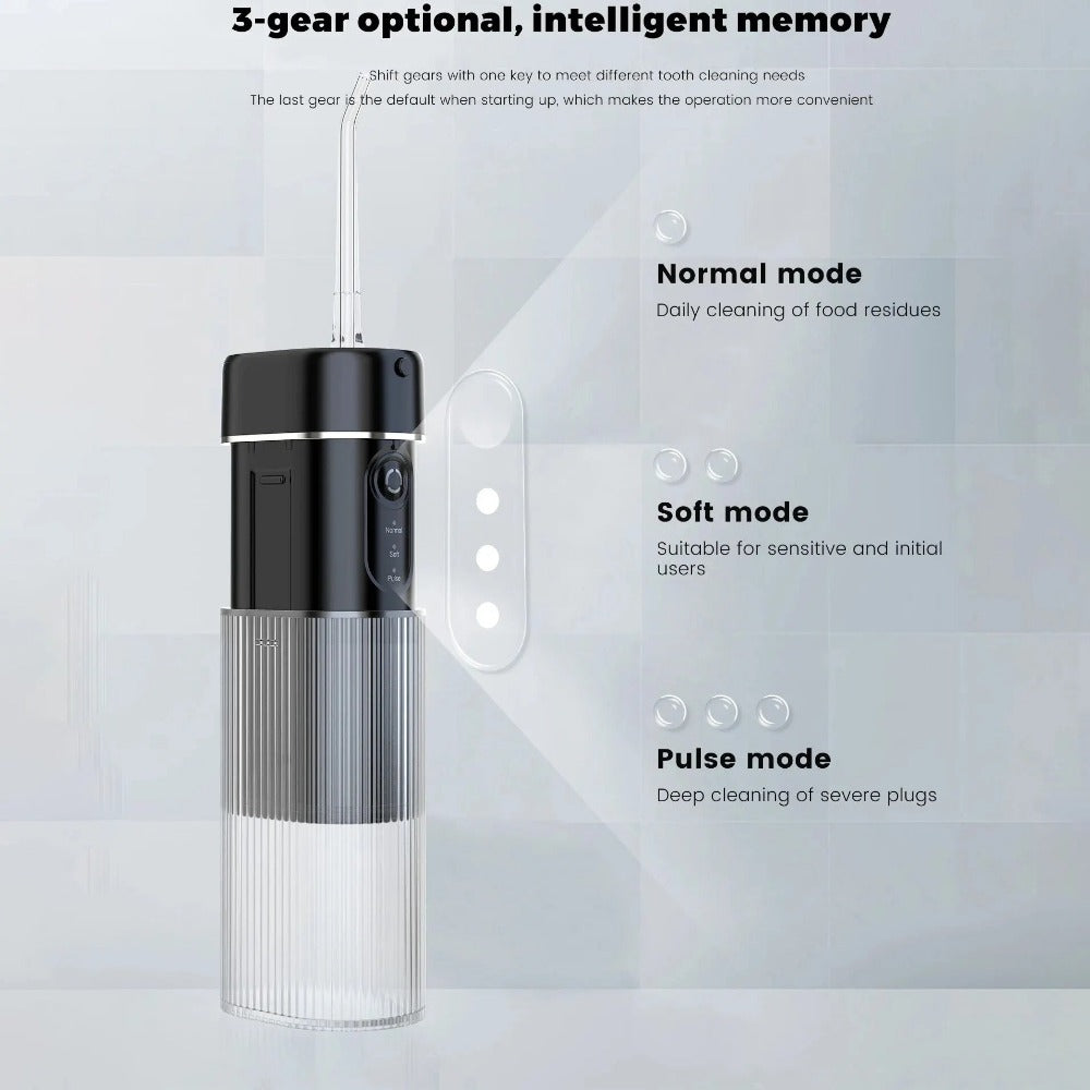 Oral Irrigator Water Flosser for Teeth Portable IPX7 Waterproof Rechargeable Dental Oral Flossing Irrigator With Travel Bag