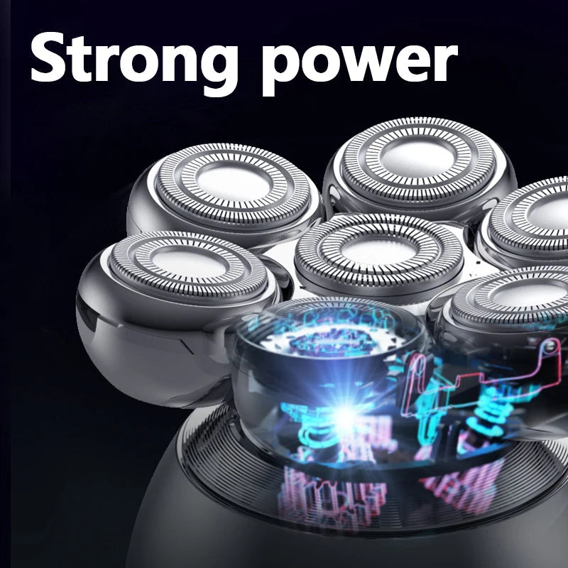 7D Electric Shaver Rechargeable Shaver Waterproof Rotary Shaver Beard Trimmer Nose Hair Trimmer Multi-function Men's Shaver Set