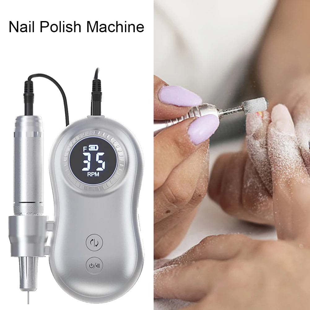 35000 RPM Electric Nail Polish Drill Mini 2 in 1 Electric Nail File With LCD Display USB Charge Professional Tool