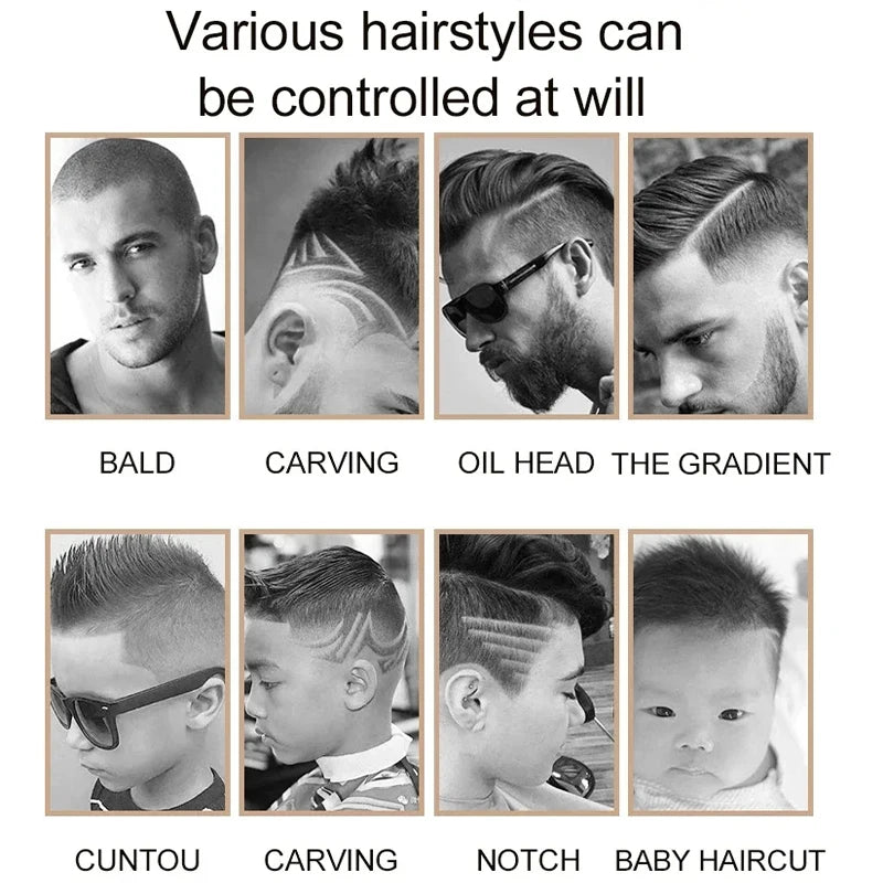 Hair Trimmer for Men Rechargeable Hair Clippers Beard Trimmer Home Haircut Kit Cordless Barber Grooming Sets Waterproof Trimmer