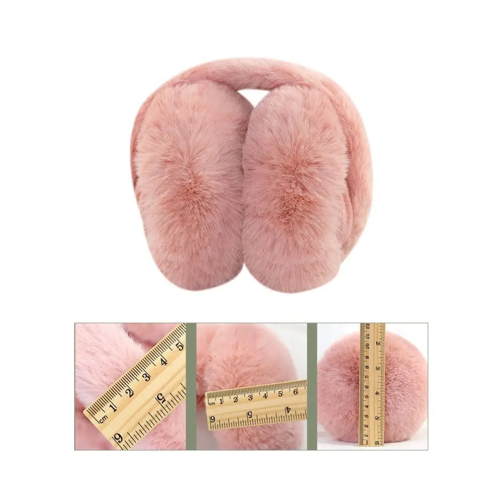 Soft Plush Ear Warmer Winter Warm Earmuffs Solid Color  Ear Cover Outdoor Cold Protection Ear-Muffs Folding Earflap Fashion