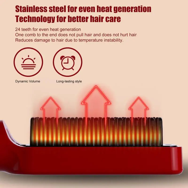 Hair Straightener Brush Electric Hot Comb Multifunctional Straight Hair Straightener Comb Curling Iron Hair Brush For Woman