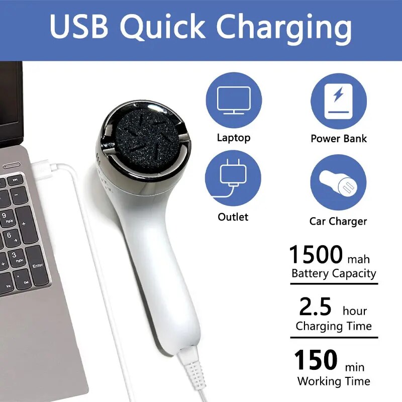 Electric Callus Remover for Feet Rechargeable Waterproof Foot Scrubber with Vacuum Electronic Foot File Pedicure Set with Head