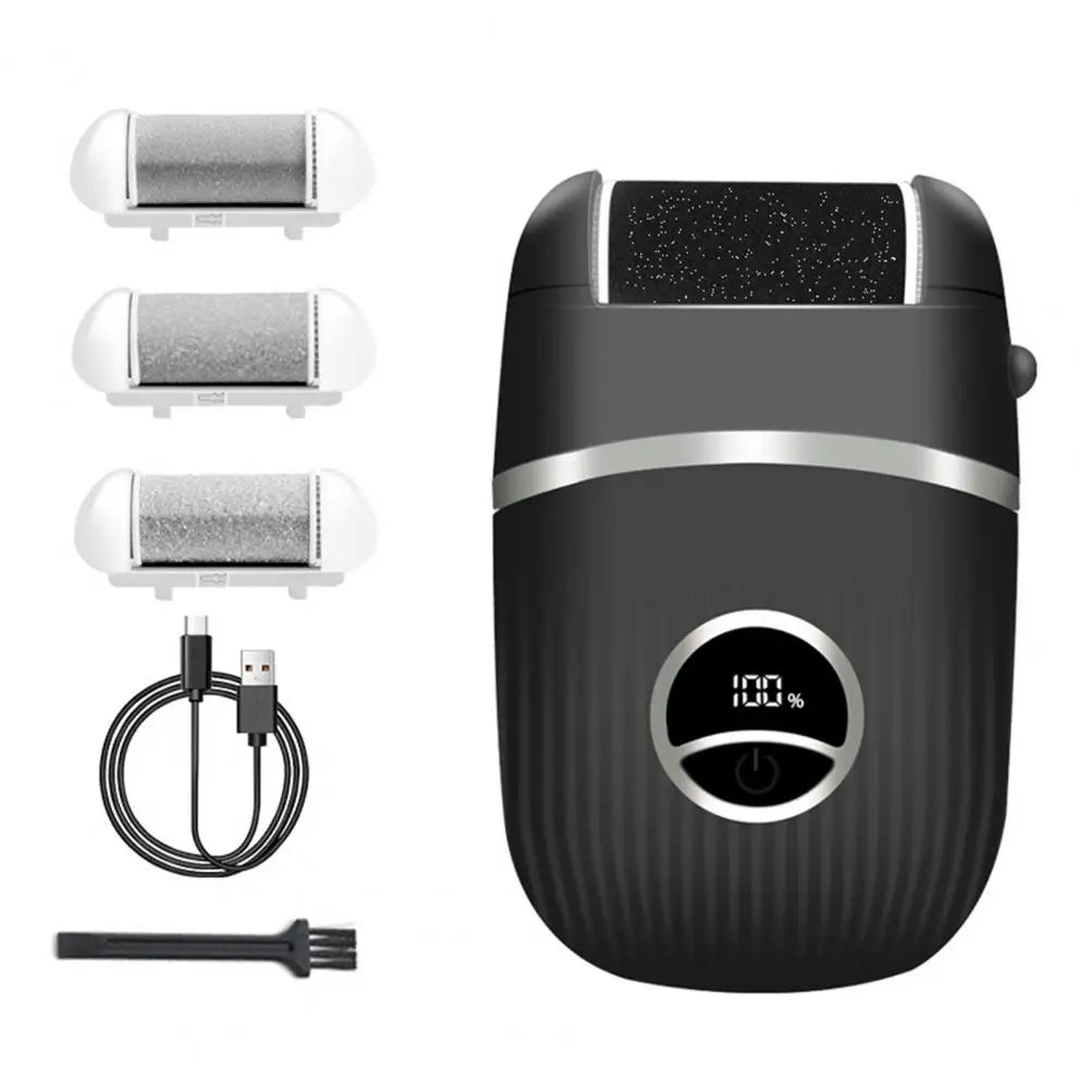 LED Rechargeable Wireless Electric Foot File Cuticle Callus Remover Machine Pedicure Tools Foot Heel Care Tool With Sandpaper