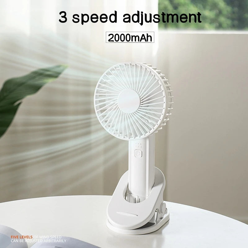 Portable Mini Hand Clip Fan USB Charging Quiet Desktop Electric Fan High Quality Student Dormitory Small Cooling Ventilador Fans