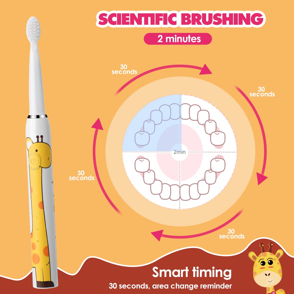 Kids Toothbrush Sonic Electric Tooth Brush Teeth Cleaning Toothbrushes for Cartoon with Heads