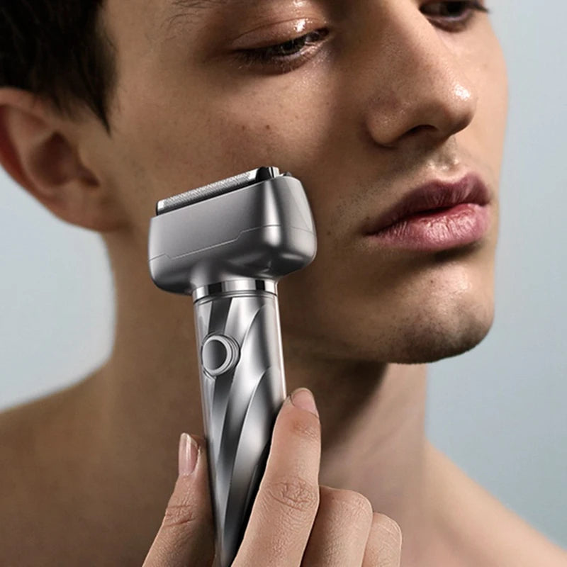 Mini Reciprocating 3-Head Rechargeable Shaver Fully Washable Portable Men's Electric Shaver Long lasting Easy Install