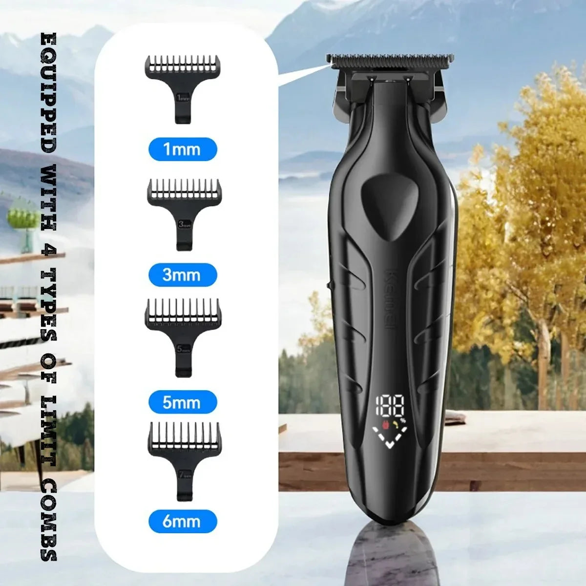 Professional Hair Trimmer 7500RPM Motor Barber Finish Machine Powder Metallurgy Ceramic Blade Salon Oil Head Hair Clipper