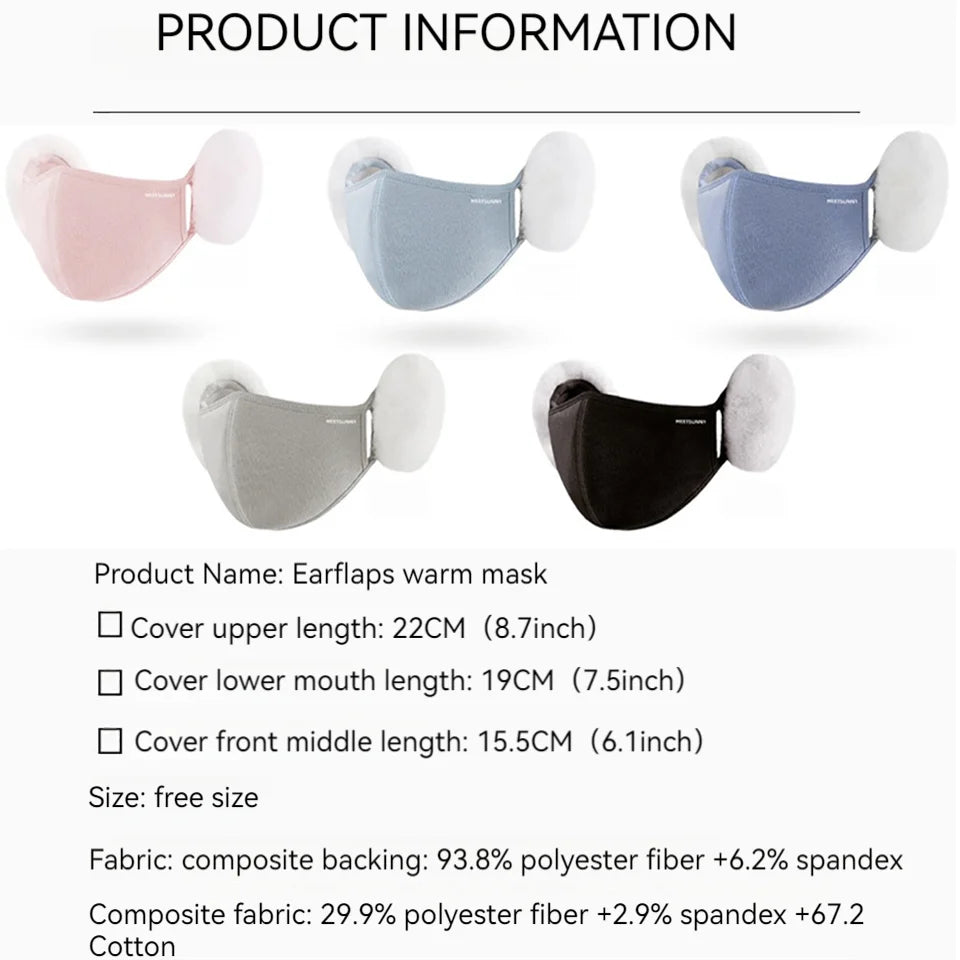 Winter Warm Sports Face Mask Men Women Thickened Fleece Eye Protection Windproof Dust-proof Driving Cycling Hiking Mask Unisex