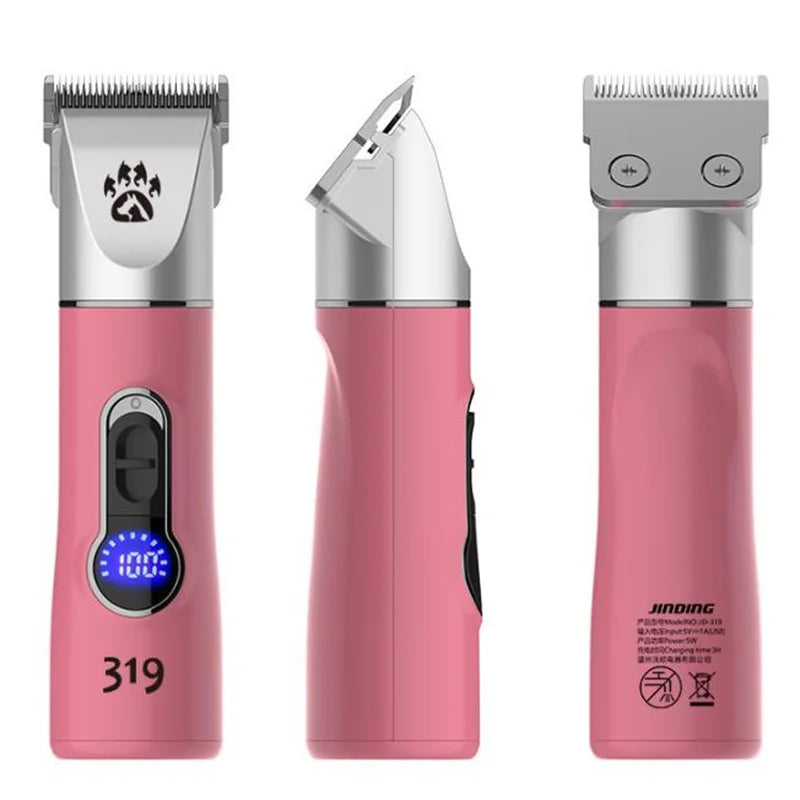 Professional Cordless Dog Grooming Clipper Heavy Duty Electric Pet Hair Trimmer Shear for Thick Coats Large Dog Shaver Scissor