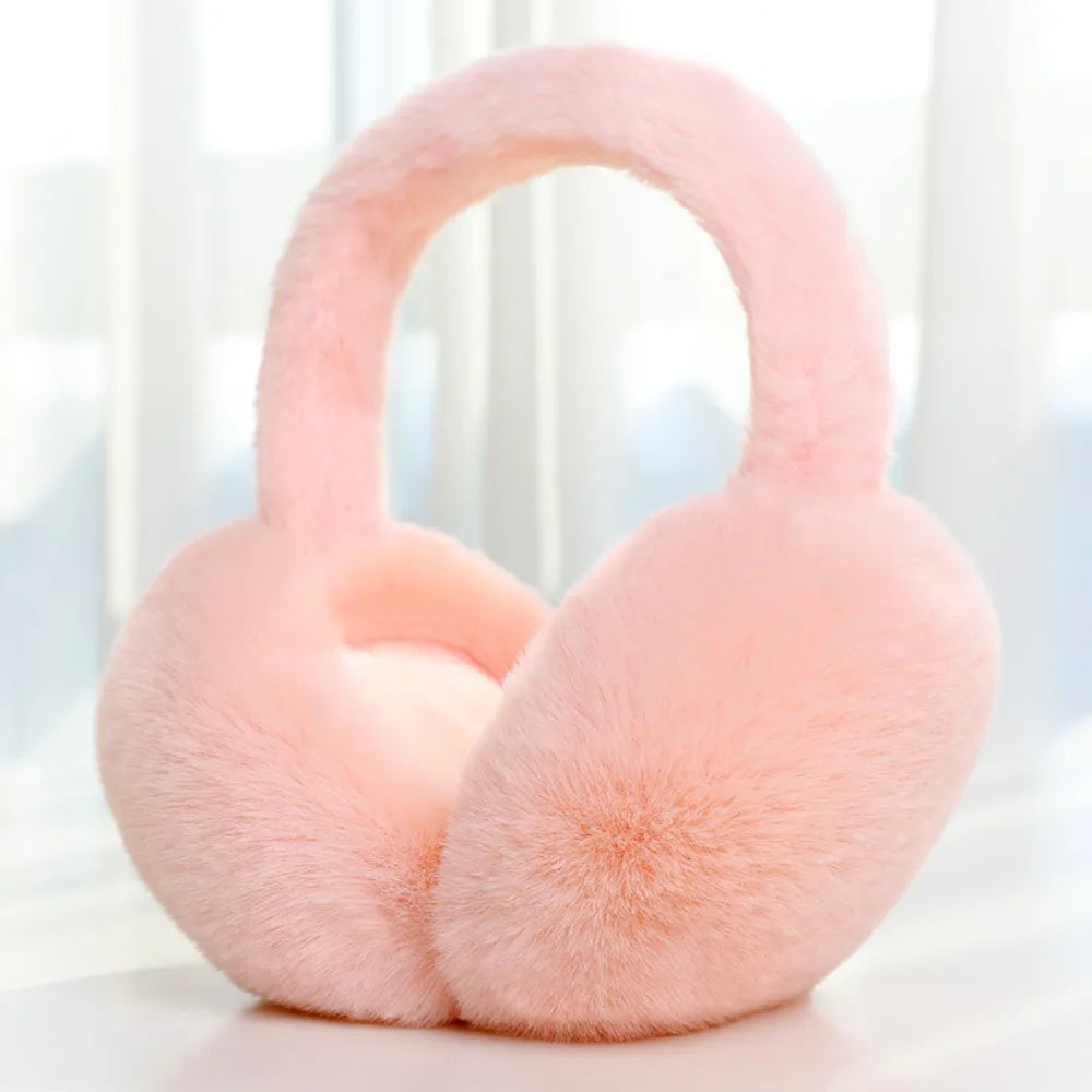 Soft Plush Ear Warmer Winter Warm Earmuffs Solid Color  Ear Cover Outdoor Cold Protection Ear-Muffs Folding Earflap Fashion