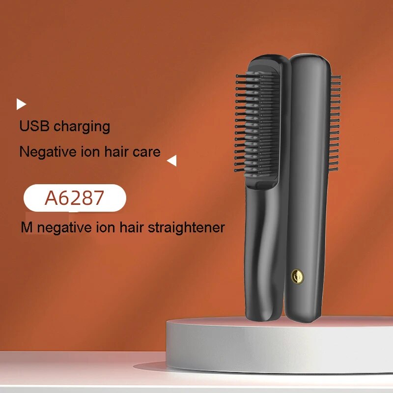 Wireless Charging Hair Straightener Portable USB Charging Hair Straightener Curling Dual Purpose Hair Straightener Comb