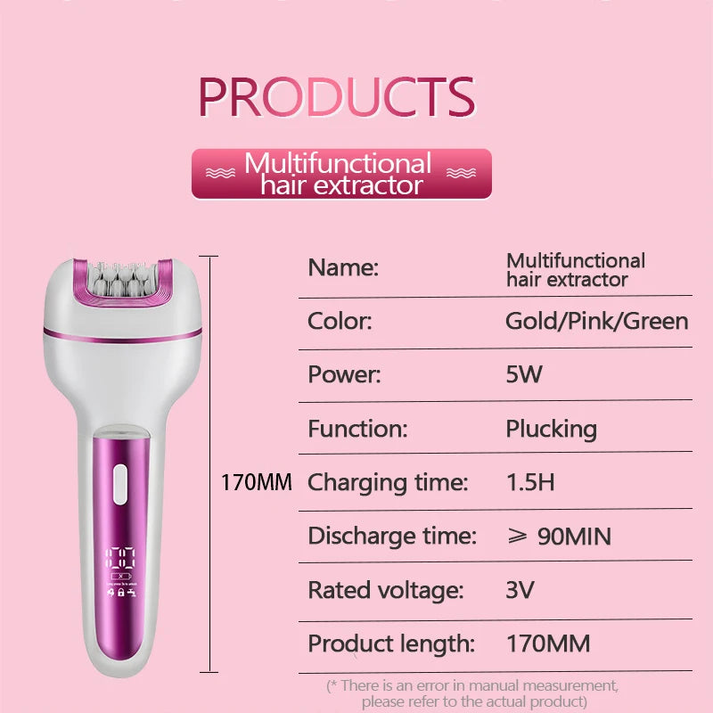 3 in 1 Rechargeable Women Epilator for Face Body Electric Shaver Female Hair Removal Bikini Trimmer Leg Lady Shaver Callus Remover