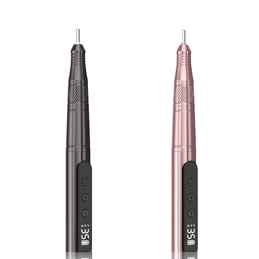 35000RPM Nail Drill Professional Rechargeable Cordless Electric File Portable LED Screen Kit
