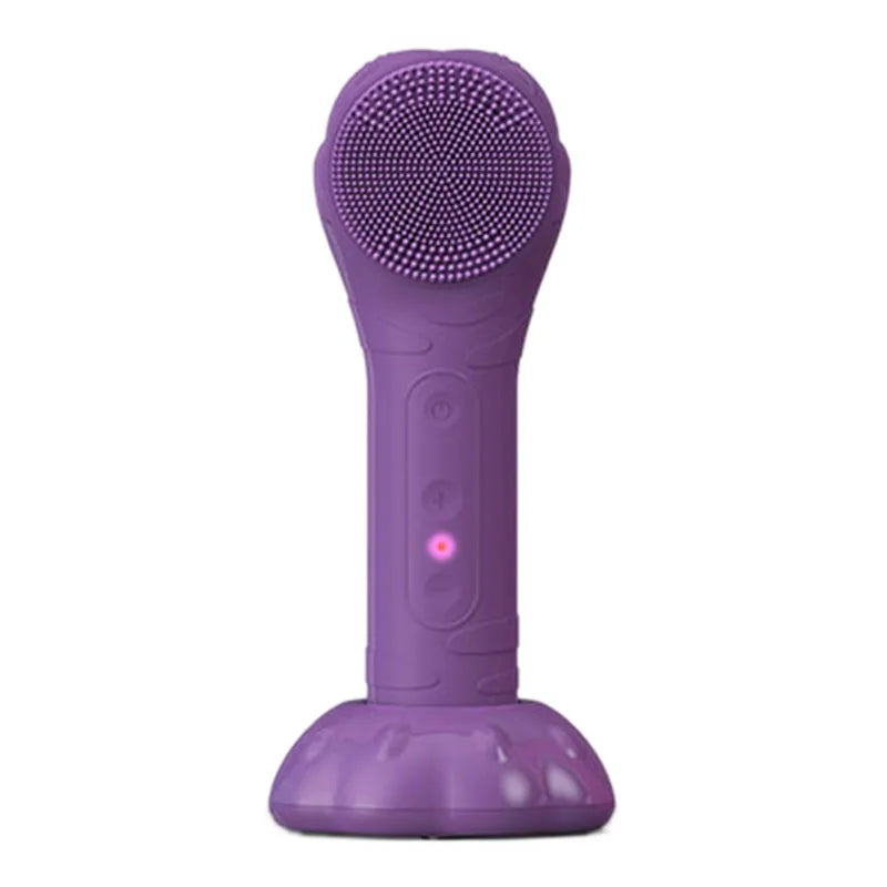 Ultrasonic Silicond Facial Cleansing Brush Waterproof Electric Skin Massager Device For Deep Cleaning