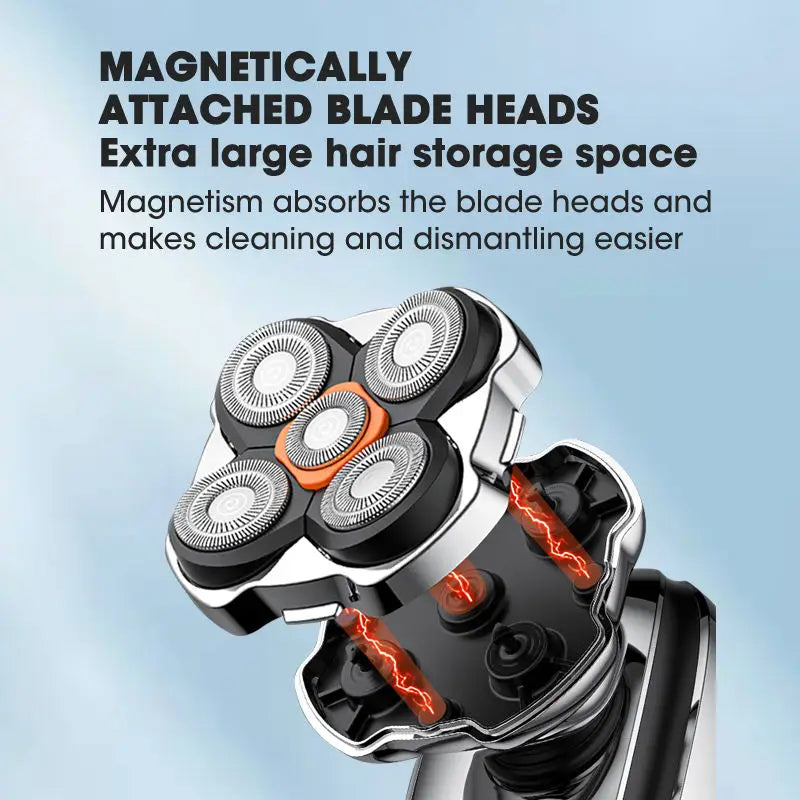 Head Shavers for Bald Men Shaver, 5 in 1 Electric Razor with Rechargeable Hair Clippers Nose Hair Trimmer Portable Travel Razor