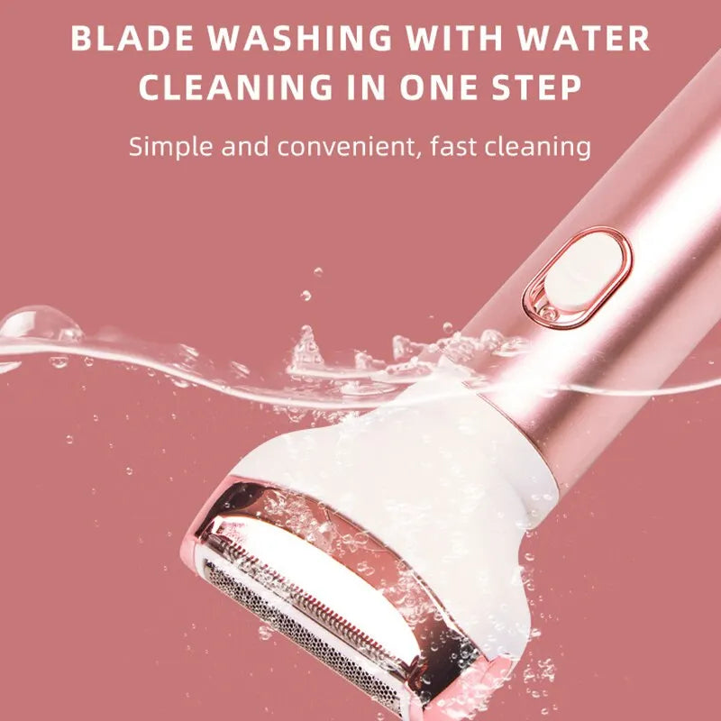 4 in 1 Electric Razor for Women Shaver Lady Shaver Body Hair Trimmer for Armpit Bikini Arm Leg Face Mustache Portable Painless