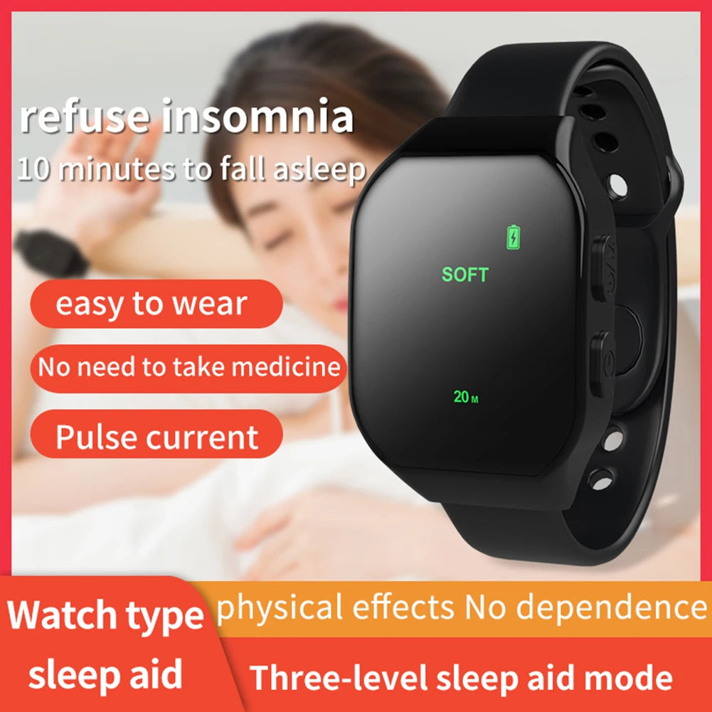 Sleep Aid Watch Microcurrent Pulse Sleeping Anti-anxiety Insomnia Hypnosis Device Relief Relax Hand Massage Pressure Soothing