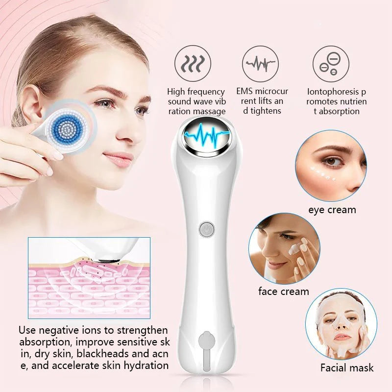 Electric Facial Cleansing Brush EMS lifting And Introduction Massager Blackhead Removal And Pore Beauty Instrument Facial Skin