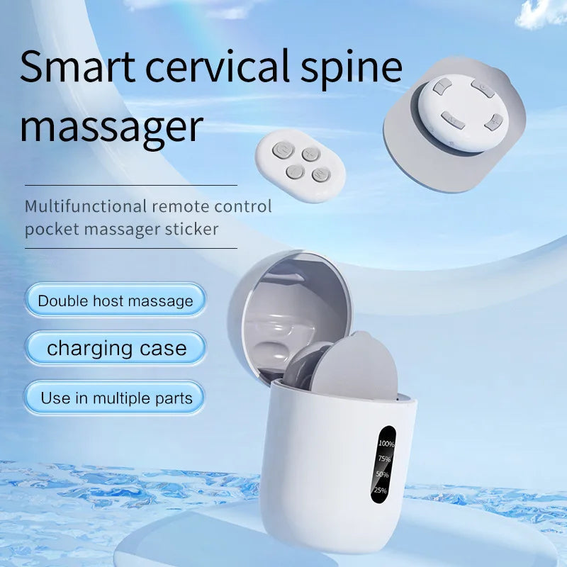 Cervical Massager with Remote Control Portable Pocket Massage Patch Pulse Back Waist and Leg Low-Frequency Impulse Massager